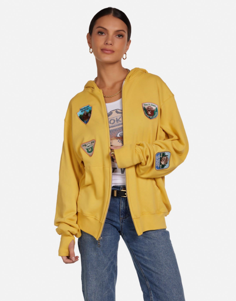 Lauren Moshi Smokey Bear Hezly Hoodie Vintage Yellow