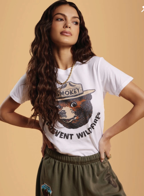 Lauren Moshi Ursula Smokey Bear Tee White | 4sisters1closet