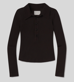 Citizens of Humanity Long Sleeve 60's Polo in Chocolate | 4sisters1closet