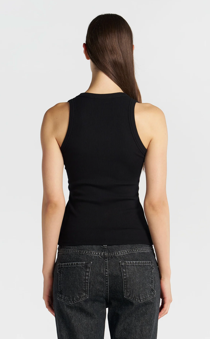 Cotton Citizen Verona U Neck Tank Jet Black | 4sisters1closet