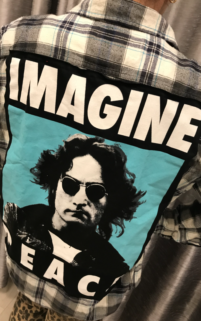 SOJARA Imagine Peace Lennon Flannel Shirt