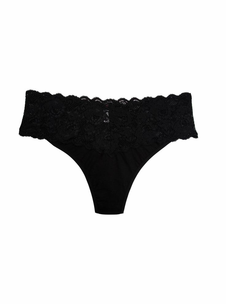 Cosabella Never Say Never Cotton Lovelie Thong in Black