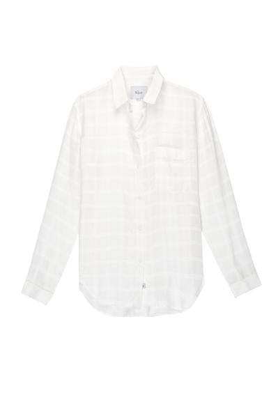  Rails Aly in White Tonal Plaid sold by 4sisters1closet https://4sisters1closet.com/products/rails-aly-in-white-tonal Ulta soft, long sleeve white plaid button-down. Single chest pocket. 100% Cupro Imported. CARE / Dry Clean Only.