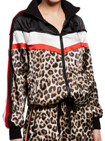 Pam & Gela Color Block Leopard Print Track Jacket | 4sisters1closet