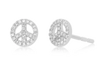EF Collection Diamond Peace Stud Earrings