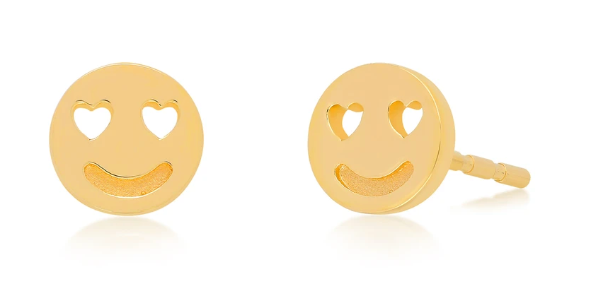 EF Collection Gold Happiness Stud Earrings } 4sisters1closet