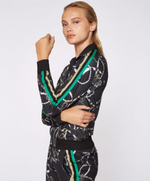 Pam & Gela Microscuba Track Jacket with Gold/ Green Stripe | 4sisters1closet