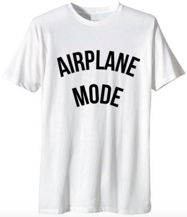  https://4sisters1closet.com/products/departure-airport-mode-tshirt Graphic unisex crew neck t shirt, Airplane Mode! Available only in Size SMALL. Sold by 4sisters1closet.